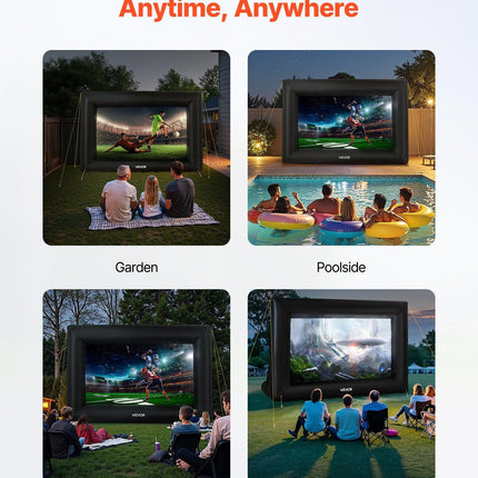 14 ft Inflatable Movie Screen 16:9 600D Movie Projector with Portable Bag.