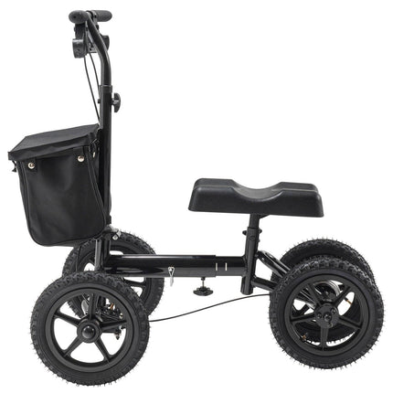 Folding Knee Scooter, Aluminum Steerable Knee Walker with Height-Adjustable Handlebar & Knee Pad, 12" All-Terrain Wheels, Dual Brakes, Leg Recovery Scooter for Broken Ankle Foot Injuries, 159KG.