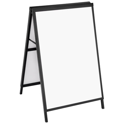 A Frame Sidewalk Sign, 61x91cm Heavy Duty Slide-in Signboard Holder, Double-Sided Folding Sandwich Board Signs, Steel Pavement Sign Poster for Outdoor Business Street Advertising (Frame only).