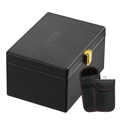 Faraday Box Signal Blocking Holder for 5~8 Car Keys with 2 Key Bags Black.