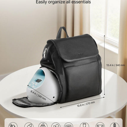 Breast Pump Backpack, Breast Feeding Bag with Ice Pack, Fits for S1/S2, Pumping Accessories & Breastmilk Storage, Portable Pump Carrying Case for Work, Travel and Family Use, Black.