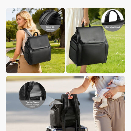 Breast Pump Backpack, Breast Feeding Bag with Ice Pack, Fits for S1/S2, Pumping Accessories & Breastmilk Storage, Portable Pump Carrying Case for Work, Travel and Family Use, Black.