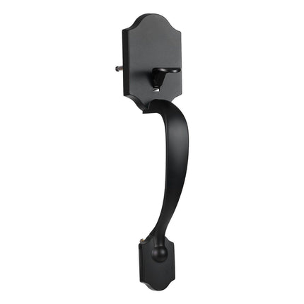 Front Door Handle and Deadbolt Set, Matte Black Front Door Lock Set with Interior Knob, Single Cylinder Handleset Adjustable Hole Spacing, for Right and Left Handed Entrance and Front Door.
