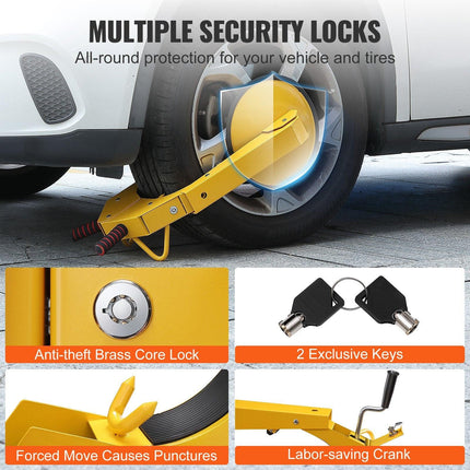 Wheel Lock Clamp, 1 Pack Trailer Wheel Lock, Heavy-Duty Anti Theft Tire Lock, Adjustable Tire Boot Lock Tire Claw, Trailer Wheel Locks for RV Trailers, Cars, Trucks, SUVs.
