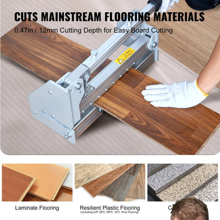 Floor Cutter 330mm, Cuts Vinyl Plank, Laminate, Engineered Hardwood, Siding, 12mm Cutting Depth Effortless And Easy Cutting, Vinyl Plank Cutter for LVP, WPC, SPC, LVT, VCT, PVC, and More.