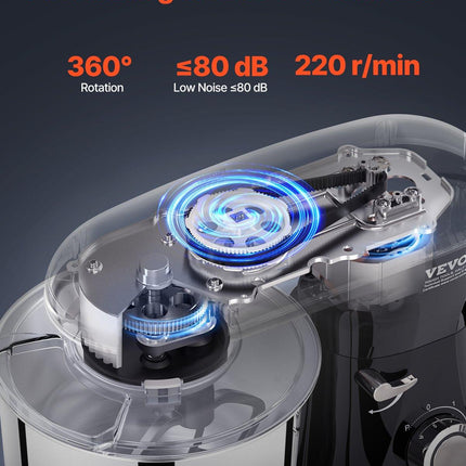 VEVOR Stand Mixer 5.68 L Electric Dough Mixer 1100W 6 + P Speeds Food Beater.
