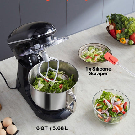 VEVOR Stand Mixer 5.68 L Electric Dough Mixer 1100W 6 + P Speeds Food Beater.