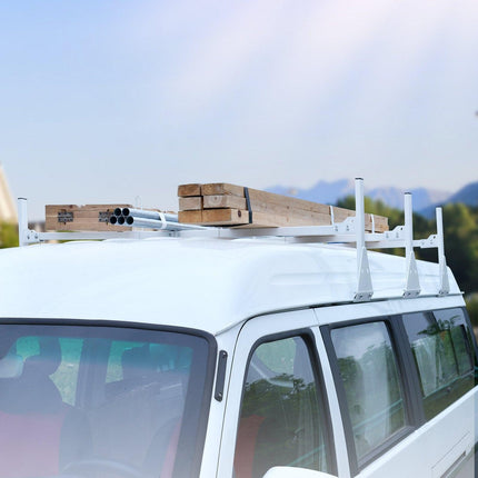 VEVOR 3-Bar Van Roof Ladder Rack Adjustable 56.3"-61.4" for Full-Size Vans.