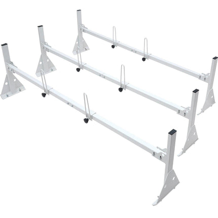 VEVOR 3-Bar Van Roof Ladder Rack Adjustable 56.3"-61.4" for Full-Size Vans.