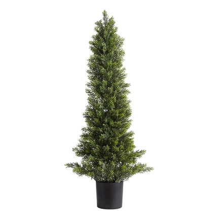 Artificial Topiary Cedar Trees, 2 Set 914mm Faux Pine Shrubs Plants, Fake Silk Tree Look Real, Easy Assembly for Decor Front Porch Outdoor Patio Garden Balcony Backyard Indoor Office.