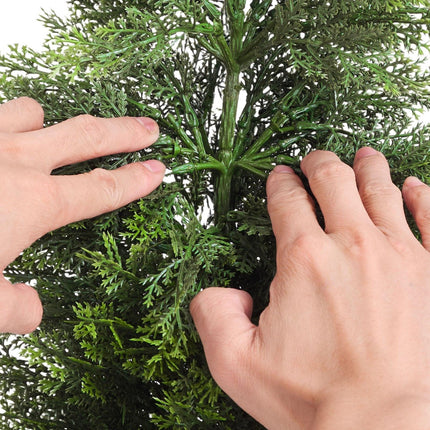 Artificial Topiary Cedar Trees, 2 Set 914mm Faux Pine Shrubs Plants, Fake Silk Tree Look Real, Easy Assembly for Decor Front Porch Outdoor Patio Garden Balcony Backyard Indoor Office.