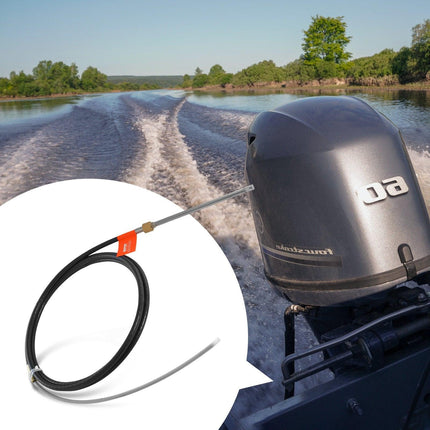 Boat Steering Cable, 17 Feet Outboard Marine Rotary Steering Cable, 1/2 Ton High Tensile Strength, Steel Steering Wheel Cable Compatible with Most Single-Station Outboard Steering Systems.