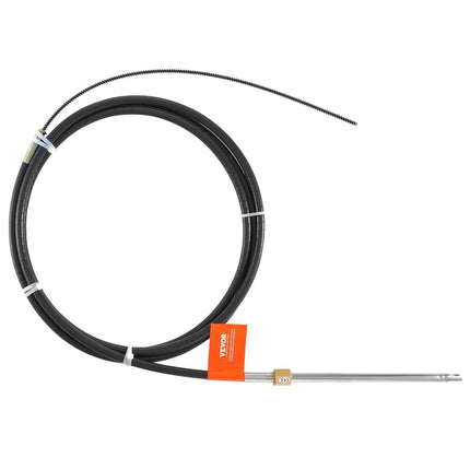 Boat Steering Cable, 17 Feet Outboard Marine Rotary Steering Cable, 1/2 Ton High Tensile Strength, Steel Steering Wheel Cable Compatible with Most Single-Station Outboard Steering Systems.