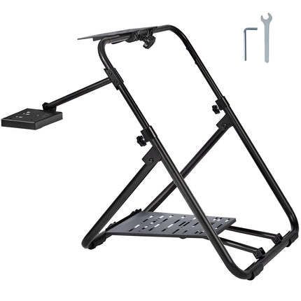 Foldable Racing Steering Wheel Stand, Height Adjustable Universal Base Compatible with Logitech & Thrustmaster Racing Wheel and Pedal, Heavy-duty Frame Standard GT/Formula Seating Portable.