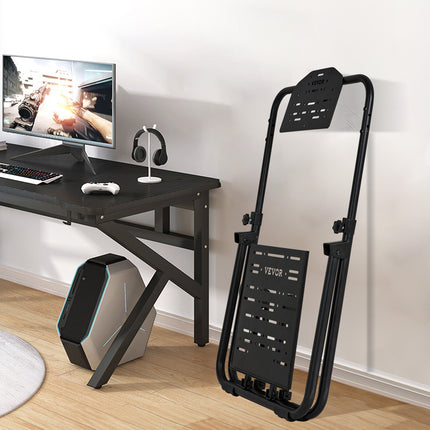 Foldable Racing Steering Wheel Stand, Height Adjustable Universal Base Compatible with Logitech & Thrustmaster Racing Wheel and Pedal, Heavy-duty Frame Standard GT/Formula Seating Portable.