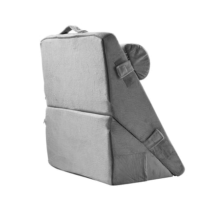 Bed Wedge Pillow for Sleeping, 3 Pcs Adjustable Orthopedic Bed Wedge Set, with Washable Cover & Foam Support, Post Surgery Pillow for Acid Reflux, Back Pain, Snoring Relief & GERD, Dark Grey.