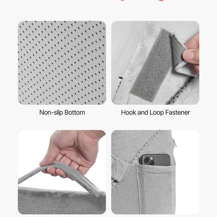 Bed Wedge Pillow for Sleeping, 3 Pcs Adjustable Orthopedic Bed Wedge Set, with Washable Cover & Foam Support, Post Surgery Pillow for Acid Reflux, Back Pain, Snoring Relief & GERD, Dark Grey.
