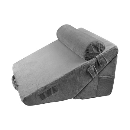 Bed Wedge Pillow for Sleeping, 3 Pcs Adjustable Orthopedic Bed Wedge Set, with Washable Cover & Foam Support, Post Surgery Pillow for Acid Reflux, Back Pain, Snoring Relief & GERD, Dark Grey.