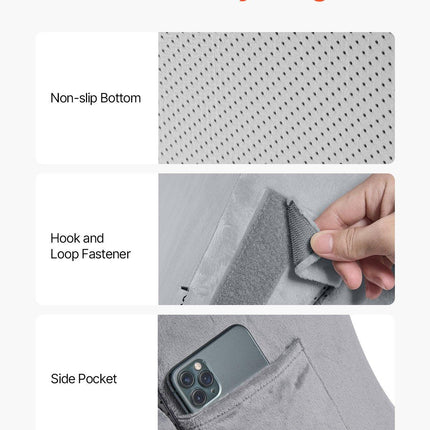 Wedge Pillow for Sleeping, 4 Pcs Adjustable Orthopedic Bed Wedge Set, Support Leg Neck Shoulder, Post Surgery Pillow for Back Pain, Acid Reflux, Snoring Relief, Sitting up in Bed, Dark Grey.
