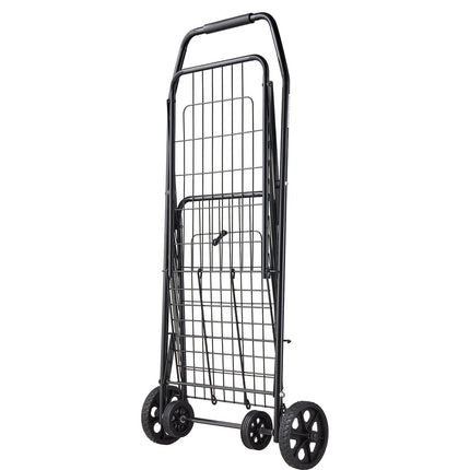 Shopping Cart, Folding Grocery Utility Cart with Swivel Wheels, 40.8 kg Large Load Capacity, Heavy Duty Rolling Laundry Basket Butler for Laundry, Shopping, Camping, Grocery, Luggage, Black.