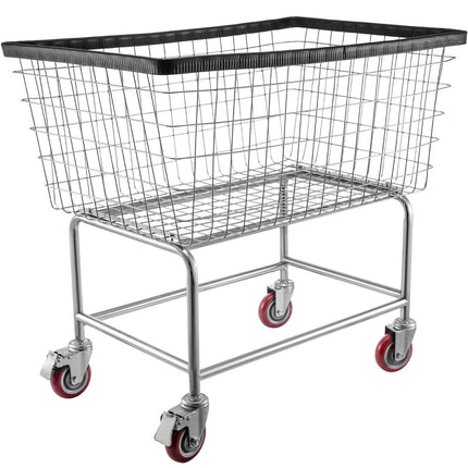 Wire Laundry Cart Wire Laundry Basket 4.5 Bushel Heavy Duty w/ 5'' Wheels.