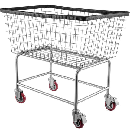 Wire Laundry Cart Wire Laundry Basket 4.5 Bushel Heavy Duty w/ 5'' Wheels.