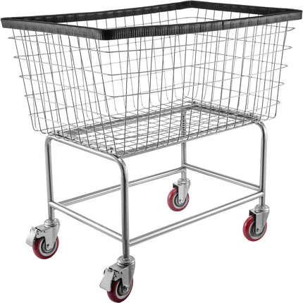 Wire Laundry Cart Wire Laundry Basket 4.5 Bushel Heavy Duty w/ 5'' Wheels.