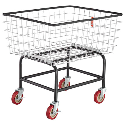 Wire Laundry Cart Wire Laundry Basket 2.8 Bushel Heavy Duty w/ 4'' Wheels.