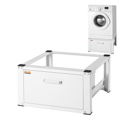 Laundry Pedestal 686mmmW x 366mmH, Washer And Dryer Base Stand Platform Universal Fit 299kg Capacity, Heavy Duty Multi-Functional Base for Washing Machine with Drawer & Rich Accessories.