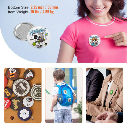 2.25" 58mm Button Badge Parts Supplies for Button Maker Machine 500 Sets.