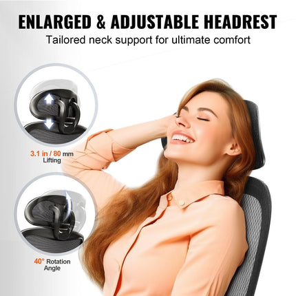 Mesh Office Chair, Adjustable High Back Desk Chair with Mesh Seat, Angle and Height Adjustable Home Office Chair with Lumbar and Head Support, Swivel Computer Task Chair.