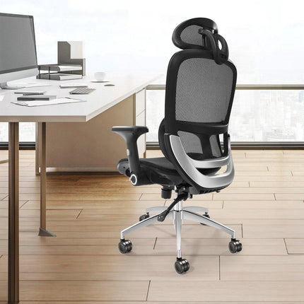 Mesh Office Chair, Adjustable High Back Desk Chair with Mesh Seat, Angle and Height Adjustable Home Office Chair with Lumbar and Head Support, Swivel Computer Task Chair.