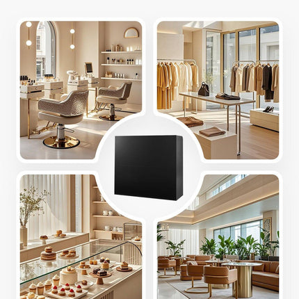 Reception Desk, 1200 x 480 x 1100 mm Rectangular Front Counter Table, Office Reception Counter with Lockable Drawer and Storage Cabinet, for Checkout, Lobby, Beauty Salon and Office, Black.