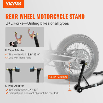 Motorcycle Bike Stand Rear 850 LBS Forklift Spoolift Paddock Swingarm Lift.