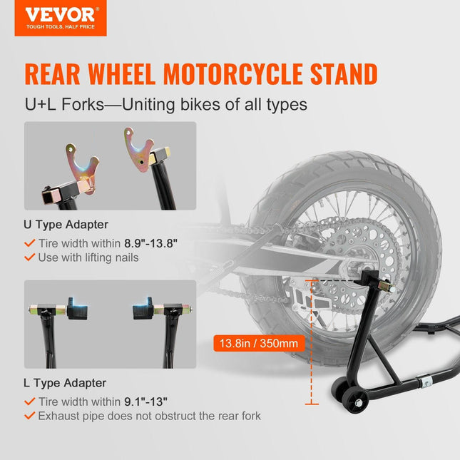 Motorcycle Bike Stand Rear 850 LBS Forklift Spoolift Paddock Swingarm Lift.