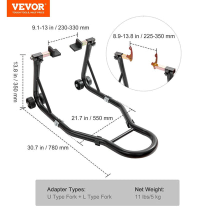 Motorcycle Bike Stand Rear 850 LBS Forklift Spoolift Paddock Swingarm Lift.