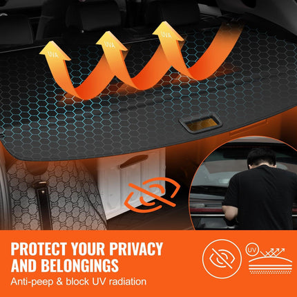 Retractable Cargo Cover for Jeep Grand Cherokee 2 Row 2022-2024 OEM Design.