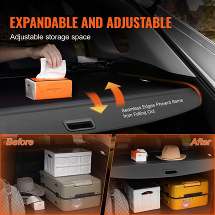 Retractable Cargo Cover for Jeep Grand Cherokee 2 Row 2022-2024 OEM Design.