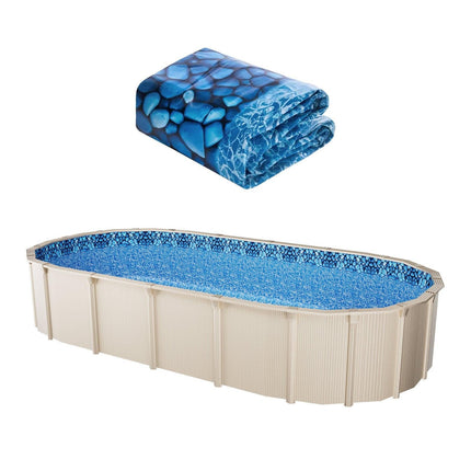 Oval Pool Liner 15x30ft Unibead Style Pool Liner 52in Wall Height.