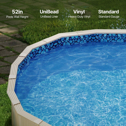 Oval Pool Liner 15x30ft Unibead Style Pool Liner 52in Wall Height.