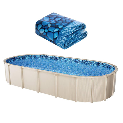 Oval Pool Liner 15x30ft Overlap Style Pool Liner 54in Wall Height.