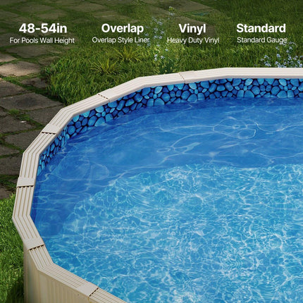 Oval Pool Liner 15x30ft Overlap Style Pool Liner 54in Wall Height.
