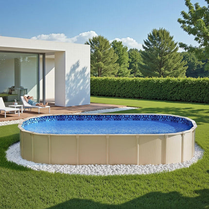 Oval Pool Liner 15x30ft Overlap Style Pool Liner 54in Wall Height.