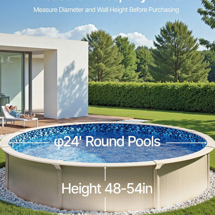 Round Pool Liner 24ft Overlap Style Pool Liner 54in Wall Height.