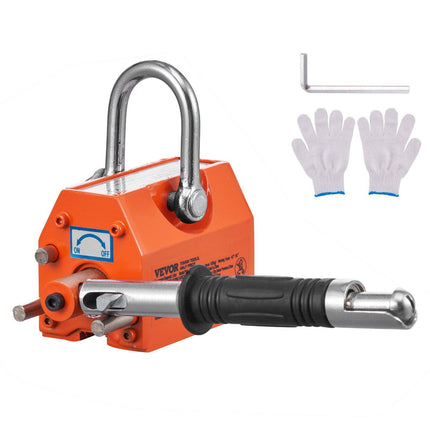 Magnetic Lifter, 100 kg/220 lbs Pulling Capacity, 2.5 Safety Factor, Neodymium & Steel, Lifting Magnet with Release, Permanent Lift Magnets, Heavy Duty Magnet for Hoist, Shop Crane, Block, Board.