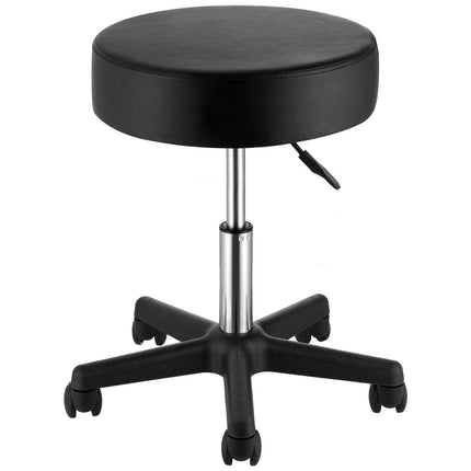 Rolling Stools with Wheels, 400 LBS Weight Capacity Adjustable Height Stool with Ultra-Thick Seat Cushion, Swivel Stools Chair for Salon, Bar, Home, Office, Tatoo, Medical, Massage, Black.