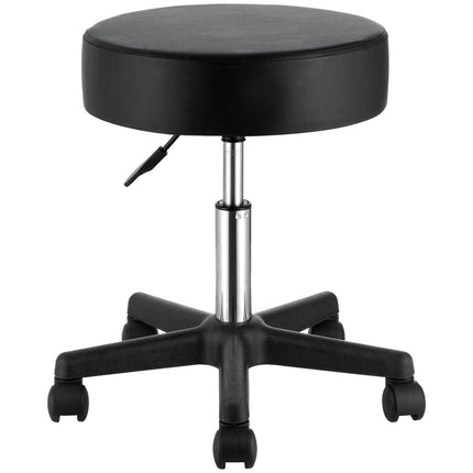 Rolling Stools with Wheels, 400 LBS Weight Capacity Adjustable Height Stool with Ultra-Thick Seat Cushion, Swivel Stools Chair for Salon, Bar, Home, Office, Tatoo, Medical, Massage, Black.