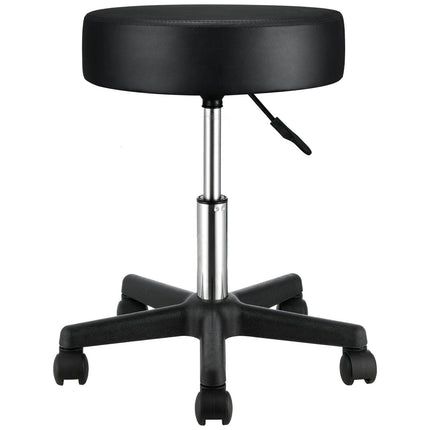 Rolling Stools with Wheels, 400 LBS Weight Capacity Adjustable Height Stool with Ultra-Thick Seat Cushion, Swivel Stools Chair for Salon, Bar, Home, Office, Tatoo, Medical, Massage, Black.