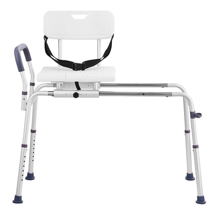 Sliding Tub Transfer Bench Shower Chair & Cut-Out Seat Reversible Backrest.