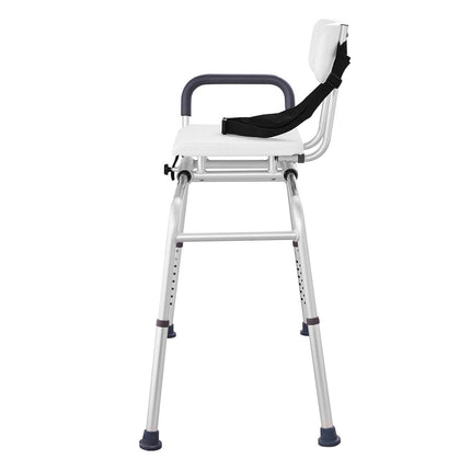 Sliding Tub Transfer Bench Shower Chair & Cut-Out Seat Reversible Backrest.